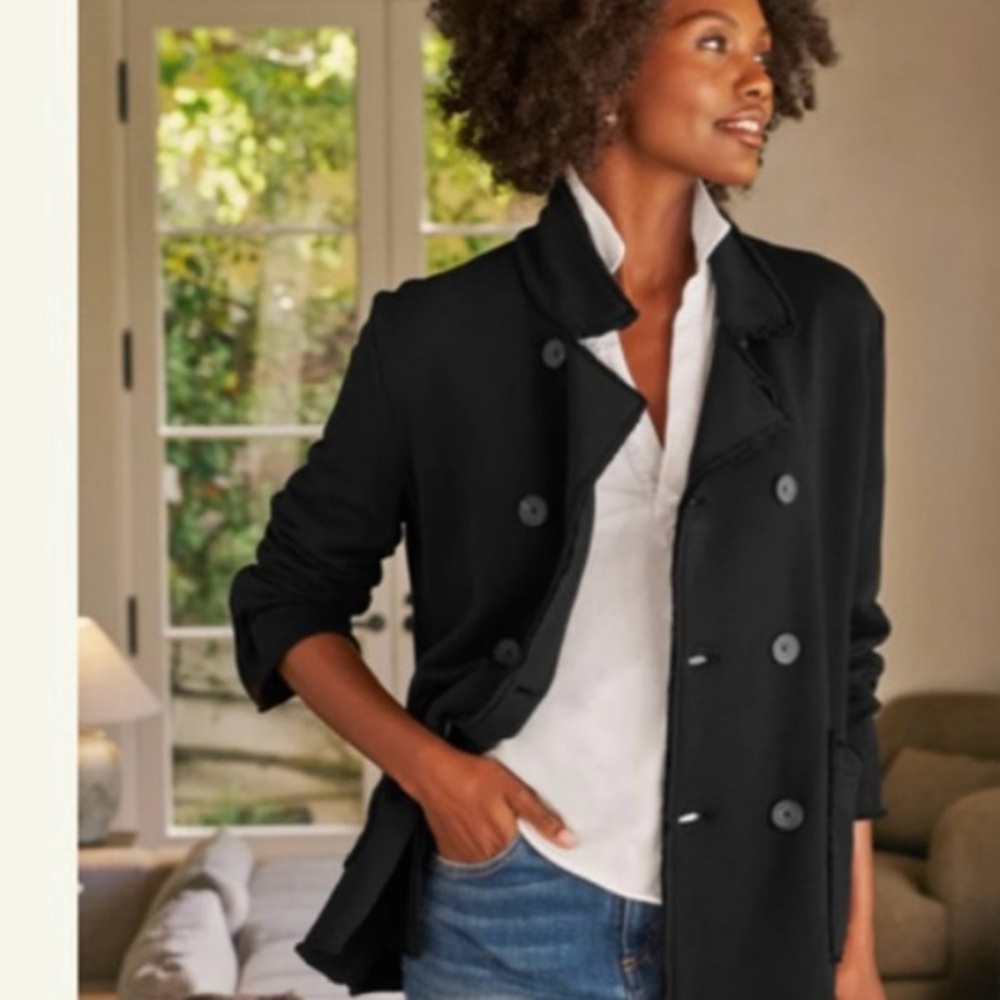 New Frank & Eileen Belfast Black Sweatshirt Peacoat S